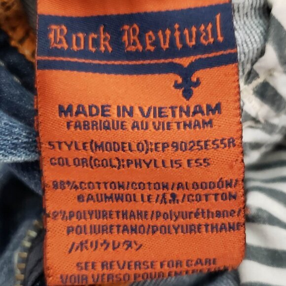 Rock Revival Phyllis Easy Skinny Jeans Women's‎ Silver Studded Low Rise Look 26 - Picture 11 of 11